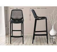 Tabouret De Bar D'extérieur Avec Repose-Pieds Plastique Noir Noir