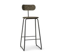 Tabouret de Bar Earth avec Dossier 74 cm Café Foncé
