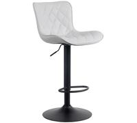 Tabouret de bar Emma - CLP - Blanc - Réglable en hauteur - Piètement en Métal