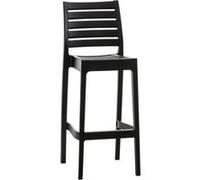 CLP Tabouret de bar ARES – Plastique tissé empilable, résistant aux UV – Assise 75 cm – Noir