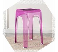 Tabouret de bar empilable transparent 46 cm - Tabouret haut en acrylique pour la maison, les réunions de famille, le salon, la cuisine - Design moderne bleu