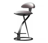 Tabouret de bar en acier inoxydable - Chaise haute légère de style italien avec dossier en cuir métallique pour un usage domestique, un bar moderne et une décoration d'hôtel haut de gamme
