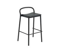 Muuto Tabouret de bar de jardin H 75cm Linear Steel noir LxHxP 53,5cmx88,7x46,5cm
