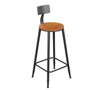 Tabouret de bar en bois avec dossier haut et repose-pieds pour cuisine, bar, salle à manger, salon, bistrot, pub, chaise de loisirs créative de style nordique