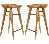 Tabouret de Bar en Bois, chaises de comptoir sans arrière tabourets de Bar à Petit-déjeuner avec Hauteur de Repose-Pied Barstool Hip Curve High Barstool pour Les Salons Utilisation (2ps, 65 cm)