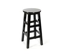 Tabouret de bar en bois massif vert avec repose-pieds pour comptoir de cuisine rustique haut café église Hauteur 76,2 cm Noir 55 cm