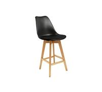The Home Deco Factory Chaise de bar scandinave en bois H. 105 cm Noir