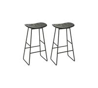 Tabouret de Bar en Bois "Teck" 74cm Noir Noir G
