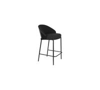 Tabouret de bar en bouclé noir Rodin