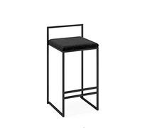 Tabouret de Bar en Daim, Tabouret de Bureau, Tabouret Haut, Style Simple et Tendance, Structure en Acier, Blanc, 76 cm