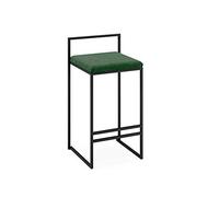 Tabouret de Bar en Daim, Tabouret de Bureau, Tabouret Haut, Style Simple et Tendance, Structure en Acier, Blanc, 76 cm