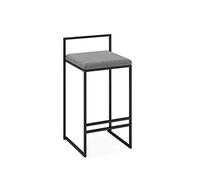 Tabouret de Bar en Daim, Tabouret de Bureau, Tabouret Haut, Style Simple et Tendance, Structure en Acier, Blanc, 76 cm