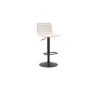 Tabouret de bar en métal assise et dossier matelassé hauteur réglable noir et blanc