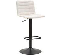 Tabouret de bar en métal assise et dossier matelassé hauteur réglable noir et blanc Blanc