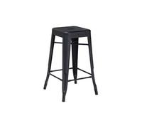 - Tabouret de bar en métal noir mat, Tabouret moyen hauteur 66cm idéal pour une table de 90cm