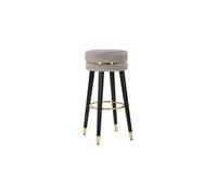 Tabouret de bar en tissu Paris 35 x 74 cm argent - noir et doré