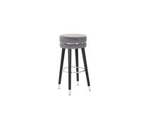 Tabouret de bar en tissu Paris 35 x 74 cm gris - noir et argent