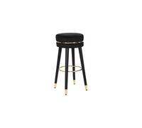 Tabouret de bar en tissu Paris 35 x 74 cm noir et doré
