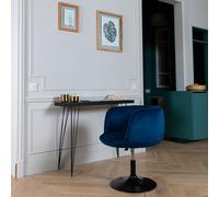 Tabouret de bar en velours bleu NOLAN Bleu G