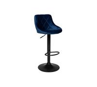 Tabouret De Bar En Velours Bleu Robin Bleu