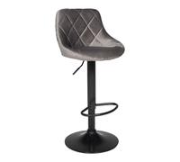 Tabouret de bar en velours gris robin