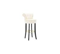 Tabouret de Bar en Velours "Luxy" 96cm Crème