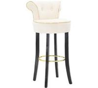 Tabouret de Bar en Velours ""Luxy"" 96cm Crème
