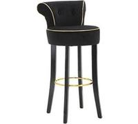 Tabouret de Bar en Velours "Luxy" 96cm Noir Noir