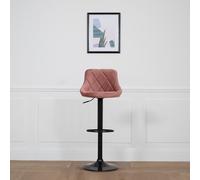 Tabouret De Bar En Velours Rose Robin Rose