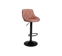 Tabouret De Bar En Velours Rose Robin Rose