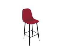 Urban Living - Tabouret de bar en velours vintage Inoui - H. 110 cm - Bordeaux - Inoui Rouge