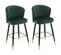 Tabouret de Bar Ensemble de 2, tabourets de Bar Stand à Hauteur de Bar, Chaise de Cuisine éponge en Flanelle Bouton de Style Classique Moderne. Made in China
