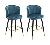 Tabouret de Bar Ensemble de 2, tabourets de Bar Stand à Hauteur de Bar, Chaise de Cuisine éponge en Flanelle Bouton de Style Classique Moderne. Made in China
