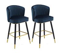 Tabouret de Bar Ensemble de 2, tabourets de Bar Stand de Tabouret de Tabouret de Bar, Chaise de Cuisine éponge en Flanelle Bouton de Style Classique Moderne. Made in China