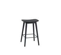 Tabouret de Bar Muuto Fiber m. Base en Bois Noir/ Noir H66 cm