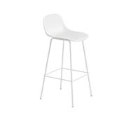 Tabouret De Bar Fibre m. Base Tube Et Dossier Blanc H97,5 cm