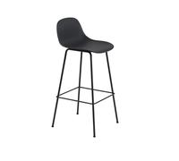 Tabouret De Bar Fibre m. Base Tube Et Dossier Noir H97,5 cm