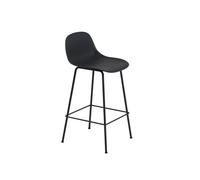 Tabouret De Bar Fibre m. Base Tube Et Dossier Noir/ Noir H87,5 cm