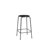 Tabouret de Bar Fritz Hansen High Dot H65 Noir/ Cuir Noir