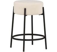 Tabouret de bar FURNLUX Tucson Blanc Et Noir 50cm / Couleur principale : Blanc / Dimensions : 50 x 50 x 60 cm