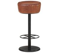 Tabouret de Bar Gris Cuir Véritable Siège Pub Chaise Comptoir Bistro vidaXL