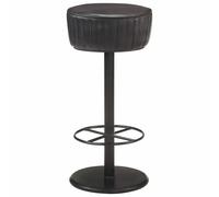 Tabouret de Bar Gris Cuir Véritable Siège Pub Chaise Comptoir Bistro vidaXL