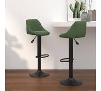 Tabouret de Bar Gris Foncé Velours Siège Pivotant Chaise Comptoir vidaXL