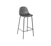 Atmosphera Tabourets de bar Vladi Lot de 2 Gris effet cuir H 95 cm style rétro