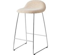Tabouret de Bar Gubi 3D H65 Inox/Lupo Spécial Diagonal Bouclé/Dedar 009