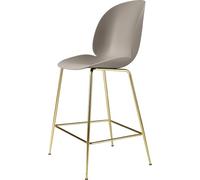 Tabouret de Bar GUBI Beetle H65 Laiton Semi Mat/ Beige Neuf