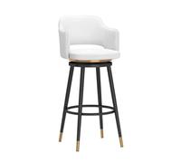 Tabouret de Bar Haut de comptoir, Chaise de Cuisine Moderne rembourrée avec Pieds en métal et Repose-Pieds, tabourets de Bar pivotants en Velours pour la Maison et Le Bistro