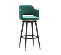 Tabouret de Bar Haut de comptoir, Chaise de Cuisine Moderne rembourrée avec Pieds en métal et Repose-Pieds, tabourets de Bar pivotants en Velours pour la Maison et Le Bistro