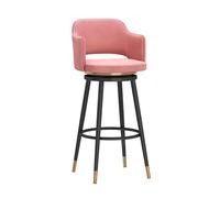 Tabouret de Bar Haut de comptoir, Chaise de Cuisine Moderne rembourrée avec Pieds en métal et Repose-Pieds, tabourets de Bar pivotants en Velours pour la Maison et Le Bistro