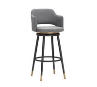 Tabouret de Bar Haut de comptoir, Chaise de Cuisine Moderne rembourrée avec Pieds en métal et Repose-Pieds, tabourets de Bar pivotants en Velours pour la Maison et Le Bistro